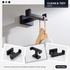 Angle Simple Double Towel Hook Matte Black, Stainless Steel Bathroom