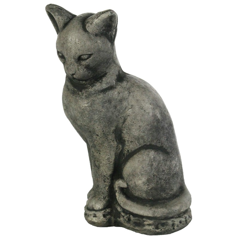 Siamese Concrete Cat Statue Kitty Cement Sculpture Cat Figure for