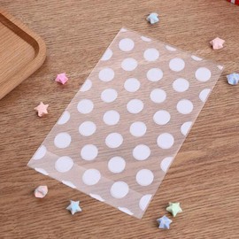White Polka Dot Clear Cello Candy Favor Bags,Cellophane Cookie Treat Plastic Bags,With Gold Twist Ties, Pack of 50