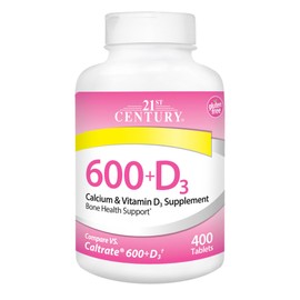 21st Century Century Calcium 600mg + Vitamin D3 Tablet, 400 Pieces, 1 Piece, 400 Pieces / 21세기센트리 칼슘 600mg + 비타민 D3 타블렛, 400개입, 1개, 400개