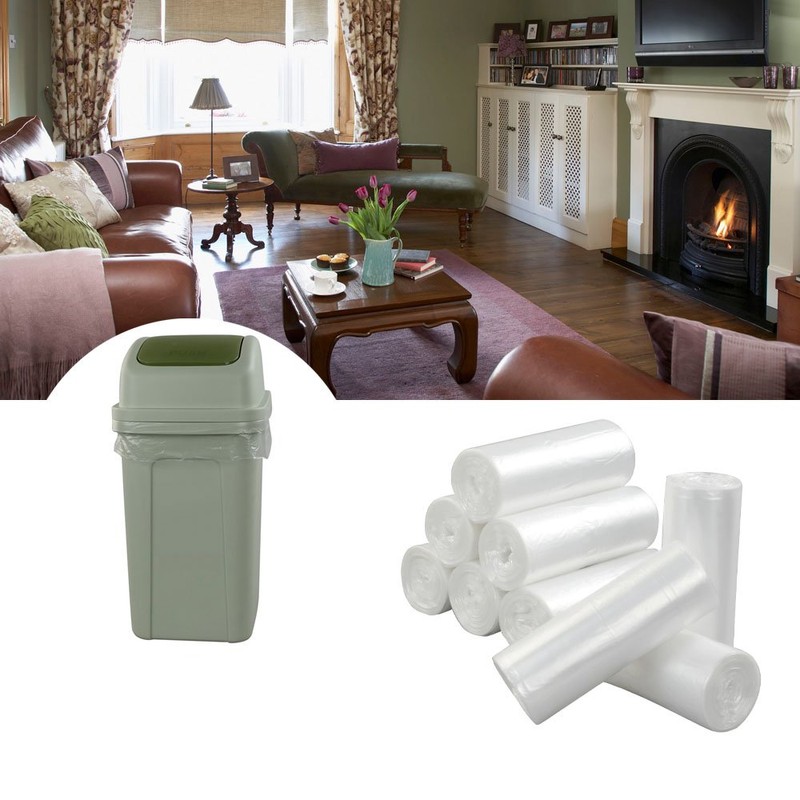 Vababa 3 Gallon Clear Small Trash Bags for Bathroom, Small