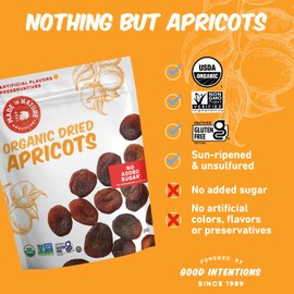 Made In Nature Organic Dried Apricots, 16 Ounce (Pack of 1) – Vegan Snack, Non-GMO, Unsulfured, Gluten Free, Kosher