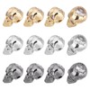 NBEADS 12 Pcs 3 Colors Skull Beads Cubic Zirconia Skull
