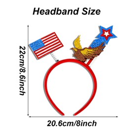4th of July Headband for Women, Eagle American Flag Headband for Patriotic Fourth of July Hair Accessories