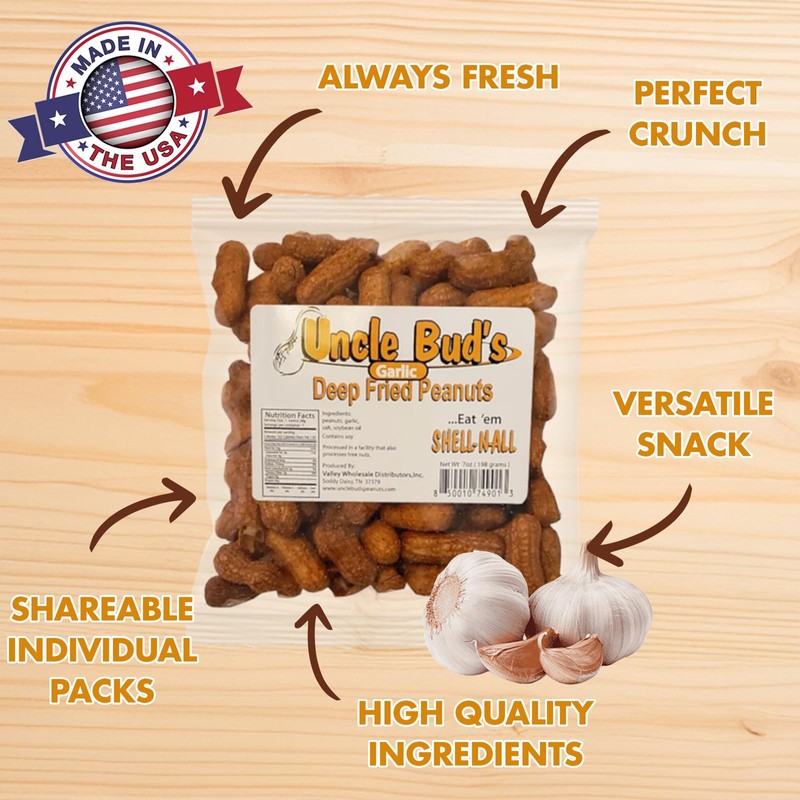 Uncle Bud's Deep Fried Peanuts In Shell (4-Pack) | Crunchy