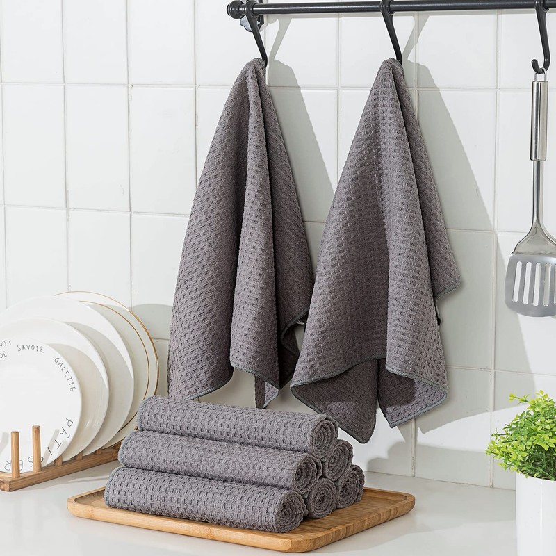 Vnoss Waffle Weave Microfiber Kitchen Towels and Dishcloths Set, 26