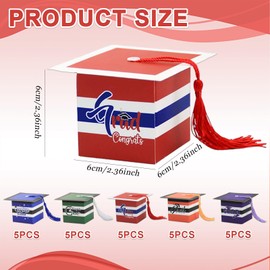 25 Pack Mini Graduation Cap Gift Boxes,Graduation Cap Candy Gift Box Grad Hat Graduation Candy Boxes,Doctoral Cap Shape Candy Box Set Graduation Party Favor Boxes, DIY Doctoral Hat Shaped