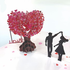 3D Pop Up Romantic Card, Romantic Heart Tree Design, Absolutely Yours Lover Card. Love Greeting Card with Envelope, Anniversaries, Birthdays & Special Occasions AUPOINT