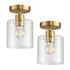 KLSS Brass Semi Flush Mount Ceiling Light,Gold Modern Ceiling Light