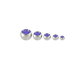 Painful Pleasures Jeweled Gem Replacement Ball for Externally Threaded Jewelry 14-12g-10g-8g - 6mm ~ 1/4" - Crystal