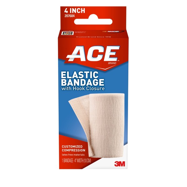 Ace Elastic Bandage with Hook Closure 4 Inch - #207604, Pack of 5
