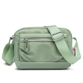 ETidy Nylon Small Womens Crossbody Bag Casual Shoulder Handbag Mini Purse With Adjustable Strap (Green Upgrade)