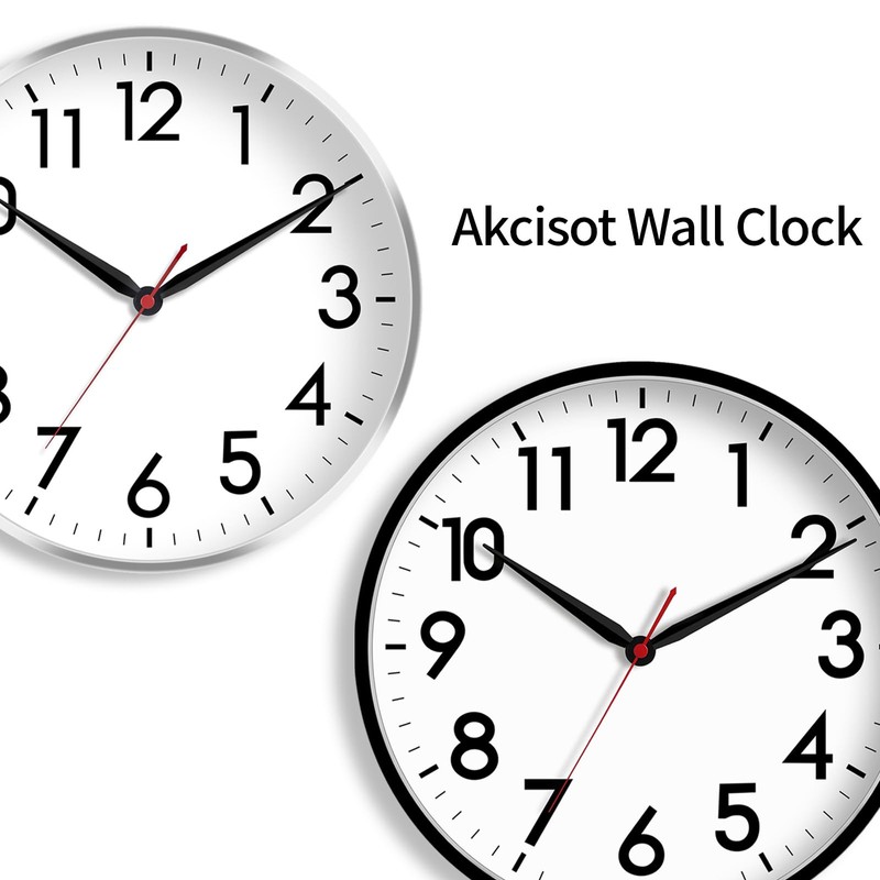 AKCISOT 16 Inch Wall Clock Large Silent Non-Ticking Wall Clocks