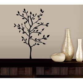 BestPricedDecals Tree (with Branches and Leaves) ~ Wall or Window Decal (Small 22" x 31, Black)