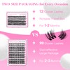 CALAILIS Lash Clusters Wispy 3D Fluffy Cluster Eyelash Extensions 72Pcs