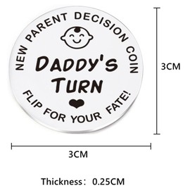 HRLORK New Parents Decision Coin Stainless Steel Decision Coin Funny Newborn Baby Gifts Mum and Dad Flip Coin for Mother's Day Birthday Shower Gift Novelty Gift