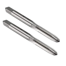 TA-VIGOR 2 Pieces Metric Machine Tap M6 x 1.0mm 3 Straight Flute Screw Thread Tap H2 High Speed Steel Thread Machine Repair Tool