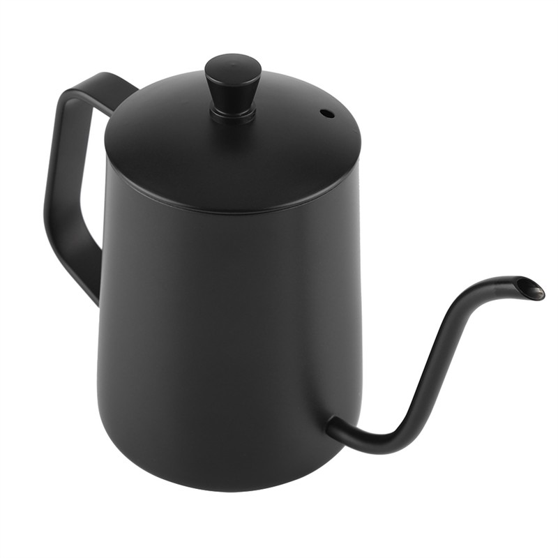 550ml Stainless Steel Long Gooseneck Coffee Pot Kettle with Lid