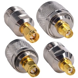 BOOBRIE 4PCS SMA to N Type Adapter Kit 4 Type RF Coax Coaxial Connectors N Male/Female to SMA Female/Male WiFi Antenna Adapter Convertor for CB Antenna, Radio,WiFi Antenna Wirelesse WiFi Router