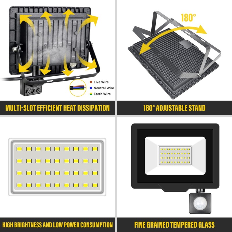 Willpower 2pcs LED Floodlight 30W 3000lm LED Security Lights Outdoor