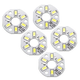 uxcell LED Chip Bulb 300mA 3W 6 LEDs 5730 Surface Mounted Devices Module Aluminum Board Pure White Super Bright 32mm Dia 5pcs for Floodlight