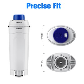 FOIRCEADAL DLSC002 Water Filter Replacement, Replace for Delonghi Coffee Machine Filter, De'longhi Magnifica Evo, Dinamica, Eletta, ECAM, ESAM, ETAM All Series, Bco410/420, Ec680/800, 6 Pack
