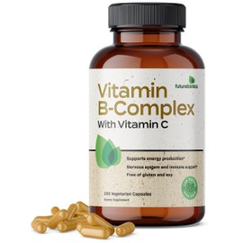 Futurebiotics Vitamin B Complex with Vitamin C Supports Energy Production, Nervous System & Immune Support - Non-GMO, 200 Vegetarian Capsules