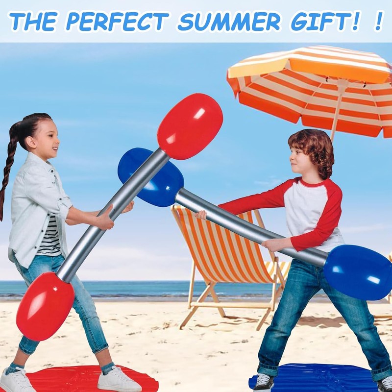 ASQzhuLIWing Inflatable Lawn Duelstick Game, Duelstick Gladiator Playset, Suitable for