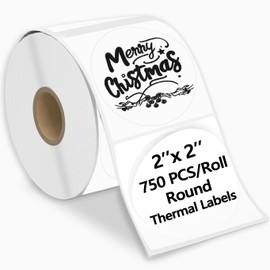 750PCS 2 Inch Round Thermal Labels for Label Printer, Value Circle Thermal Printer Stickers for Business, DIY Logo Design, QR Code Stickers, Compatible with PL70E/130B/PL80E/Y812/X1038 Label Maker