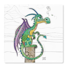 Lesser & Pavey Duncan Dragon Coasters | British Designed Eco Cork Drinks Coasters For Modern Homes | Duncan Dragon Coasters For Drinks For All Types of Cups & Mugs - Bug Art