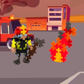 Plus-Plus 4294 Ingenious Construction Toy, Fireman Creative Building Blocks Tube, 100 Pieces