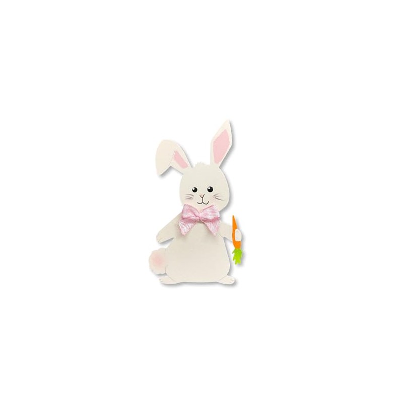 Roeda Brighten Your Life 14787w White Easter Bunny with Plaid
