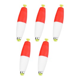 M METERXITY 5-Pack Fishing Bobbers Floats, 96mm EVA Foam Weighted Bobbers for Crappie/Bluegill/Trout Bass/Catfish, Clip-on Floats Slip Corks Floaters Strong Buoys [Red & White]