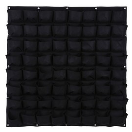 Ogrmar 64 Pockets Vertical Wall Garden Planter Plant Grow Bag for Flower Vegetable for Indoor/Outdoor (64 Pockets, Black)