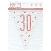 Stunning Rose Gold 30th Birthday Glitz Prismatic Flag Banner (274cm)