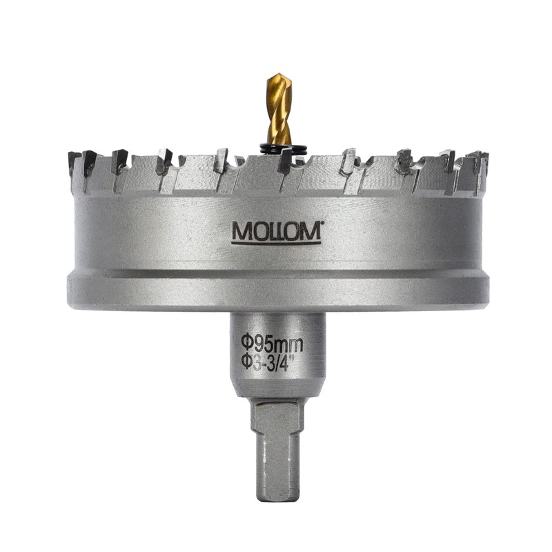 Mollom (3-3/4''|95mm) Heavy Duty Carbide Hole Saw with 2 Pilot