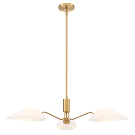 MEXO Modern Glass Chandeliers, Sputnik Chandelier Gold Pendant Lighting Fixture Glass Shade Ceiling Light for Dining Room Kitchen Island