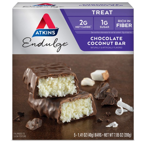 Atkins Atkins Endulge Chocolate Coconut Bar, Dessert Favorite, High in