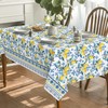 Horaldaily Summer Tablecloth 60×120 Inch Rectangular, Classical Iris Pattern Lemon