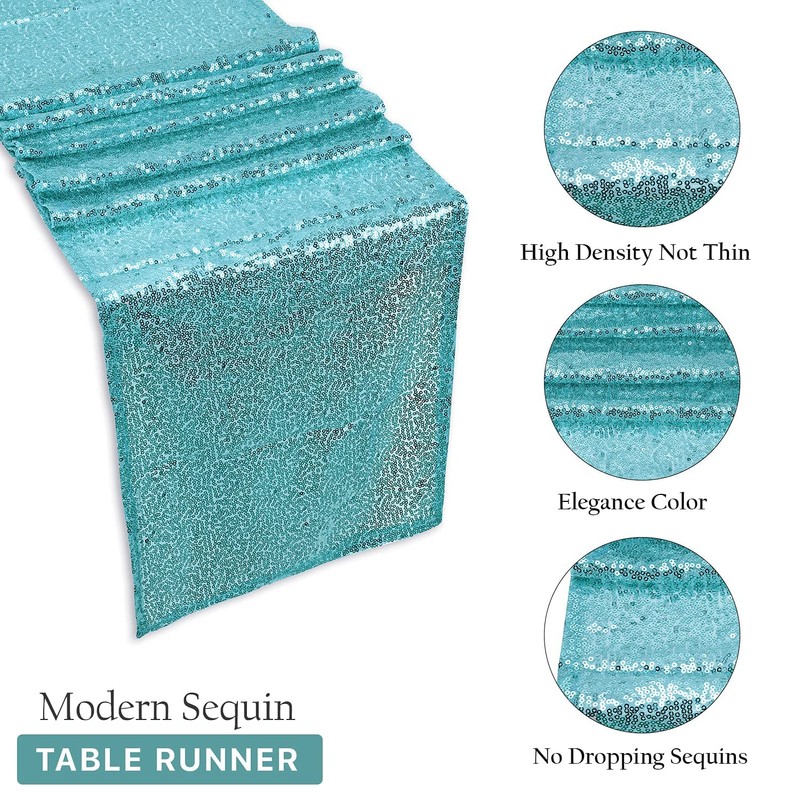 Trimming Shop 11x108 Inch Shimmer Sequin Table Runner Glitter Table