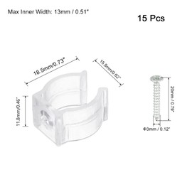 TOP-VIGOR 15 Stück T5 U-Clips, Halterung für LED-Glühbirnen, Halterung, Kunststoff, Leuchtstoffröhrenhalter mit Schrauben, um Durchhängen zu verhindern, transparent