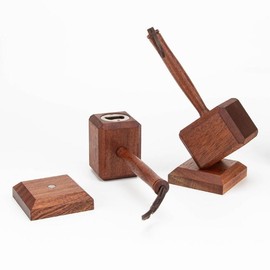 Handcrafted Wooden Judge Gavel Multi-Tool | Magnetic Base Beer Bottle Opener with Detachable Keychain - Vintage Style Cool Bottle Opener for Men, Home Bar Decor, Dad Gifts