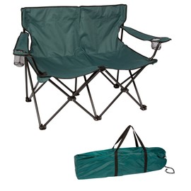 Trademark Innovations Loveseat Style Double Camp Chair, 40" L x 22" W x 31.5" H, Dark Green