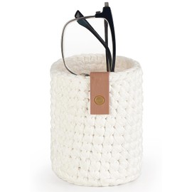 Dahey Eyeglasses Holder- Protective Glasses Holder Stand Case, Anti-scratch Eye Glass Storage Organizer for Desk, Table, Nightstand, Office, White