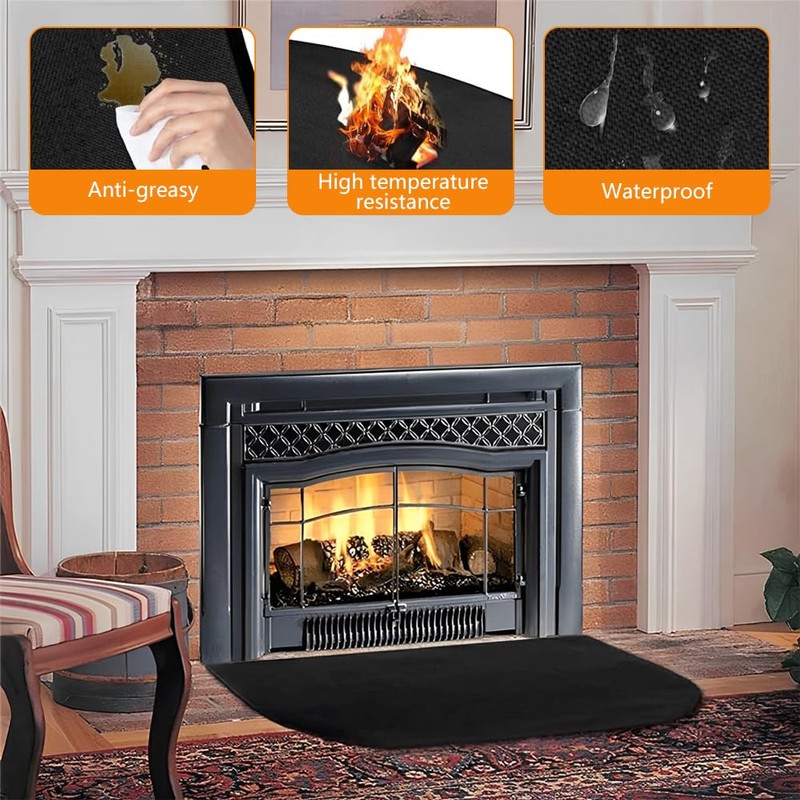 KUWUNG Spark Protection Plate for Fireplace, 80 x 50 cm,