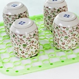 Multi-purpose Sink Dish Drying Drainer Mat & Pot Holder Rectangular Green 20ea