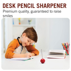 Monkey Business Lollypop Pencil Sharpener for Kids, Fun Manual Pencil Sharpener for Colored Pencils, Cute Pencil Sharpener for Girls and Boys, Student Stationery Supplies, Birthday Gift (Red)