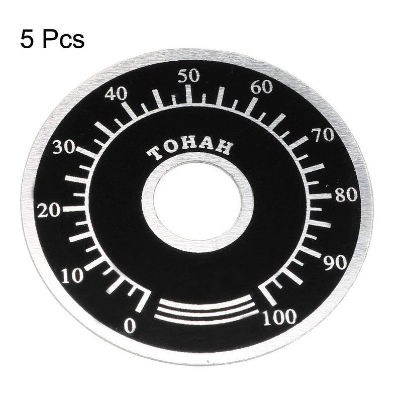 uxcell Rheostat Variable Transformer Potentiometer Control Dial Face Plate 5pcs