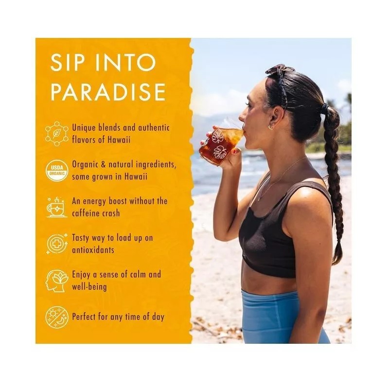 Hawaiian Natural Tea Mango Peach Flavored Organic Tea - Tropical