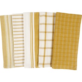 KAF Home Assorted Flat Kitchen Towels | 100% Cotton - 18 x 28 inches | Ultra Absorbent Soft Kitchen Tea Towels | Perfect for Cooking, Cleaning, and Drying Hands (Honey, 18 x 28-10 Pack)